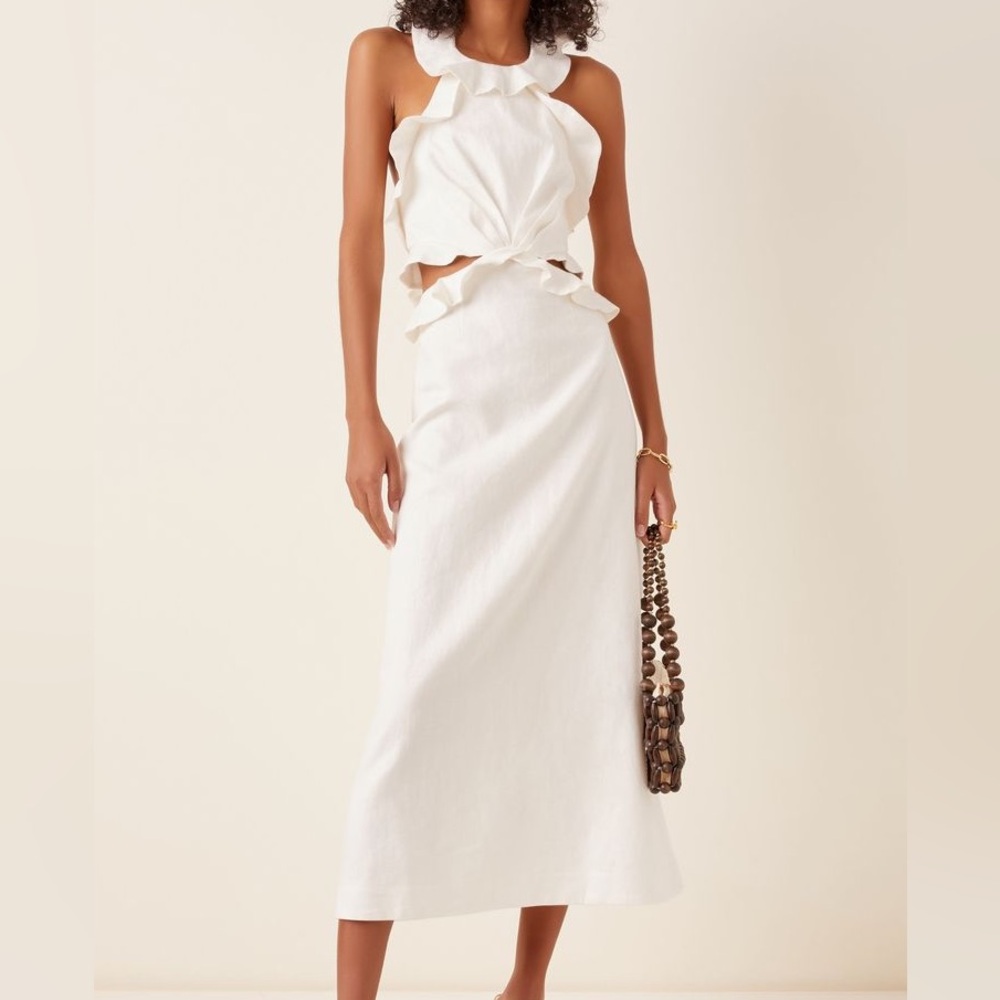 Zimmerman lovestruck linen midi dress
